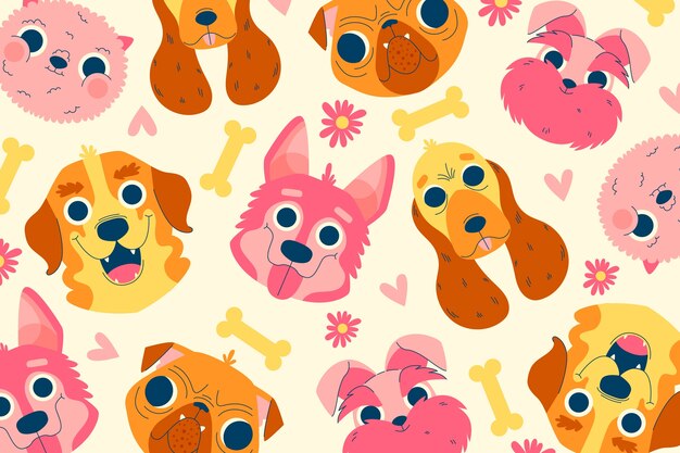Flad baggrund til fejring af international hundedag