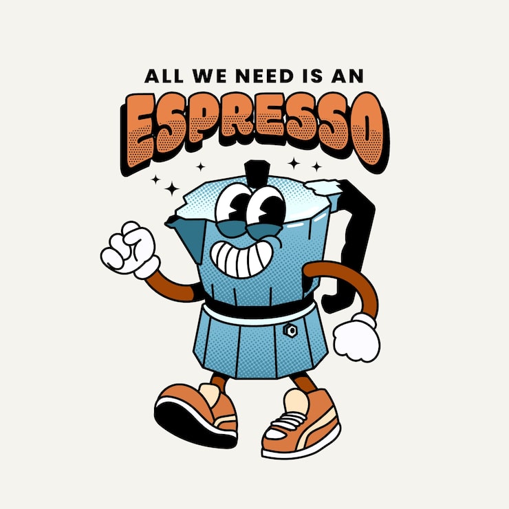 Hand drawn coffee logo template