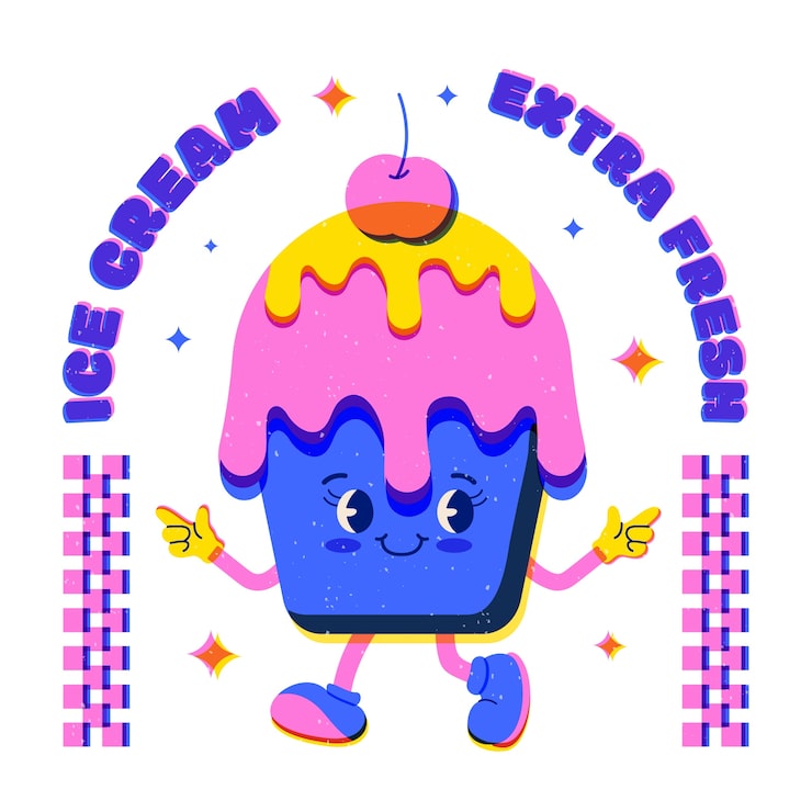 Hand drawn risograph style style illustration
