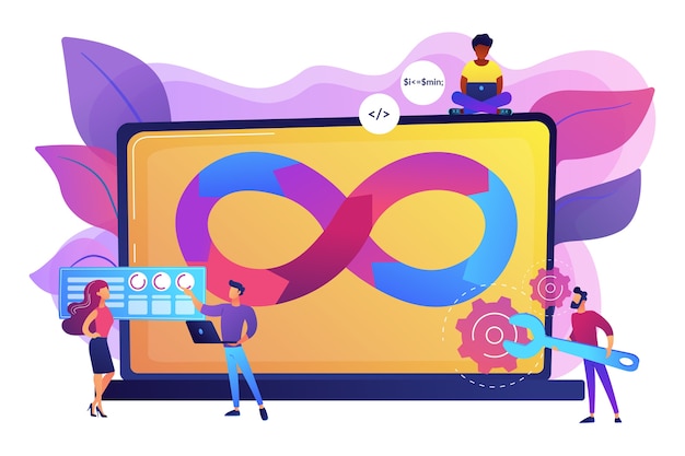 Programmierer, die an der Projektillustration arbeiten