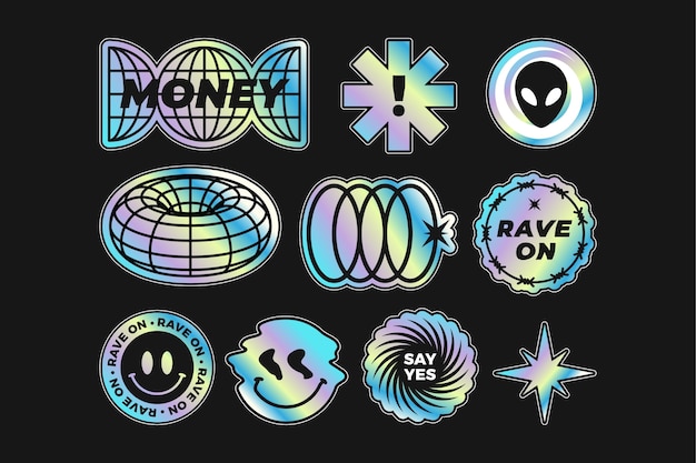 Gradiënt rave party sticker